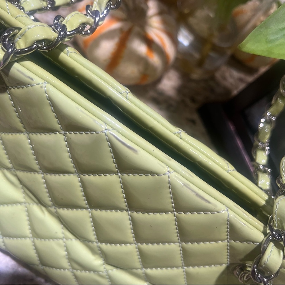 CHANEL Quilted Green Patent Leather Just Mademoiselle Shoulder Bag - Picture 7 of 16